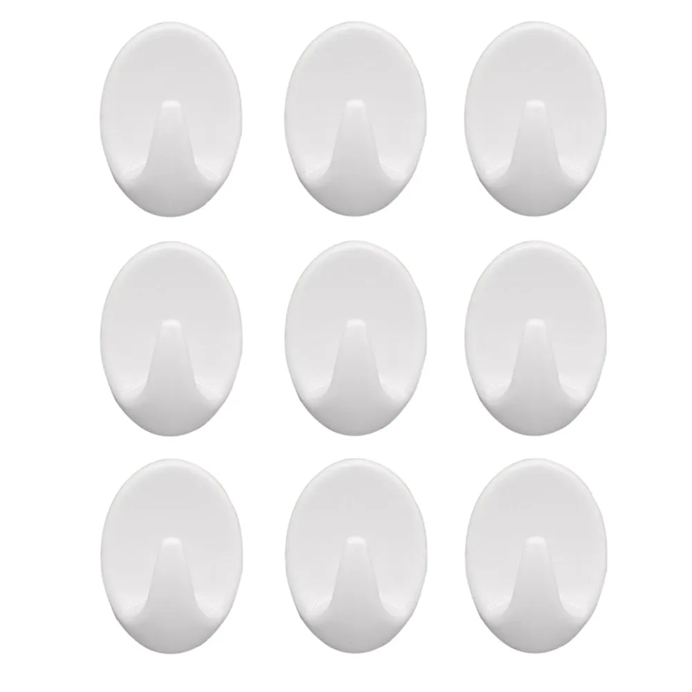 1544 Self Adhesive Plastic Wall Hook Set for Home Kitchen and Other Places (Pack of 9)