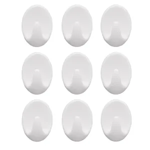 1544 Self Adhesive Plastic Wall Hook Set for Home Kitchen and Other Places (Pack of 9)