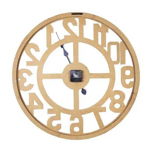 23" Round Wooden Open-Face Wall Clock