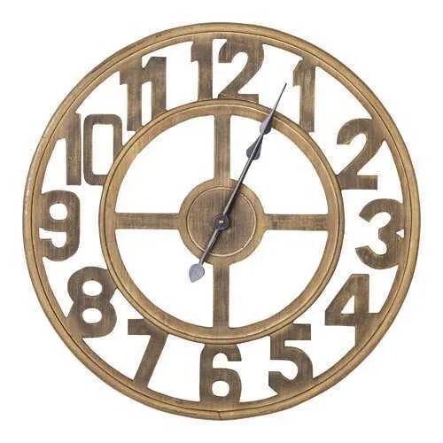 23" Round Wooden Open-Face Wall Clock