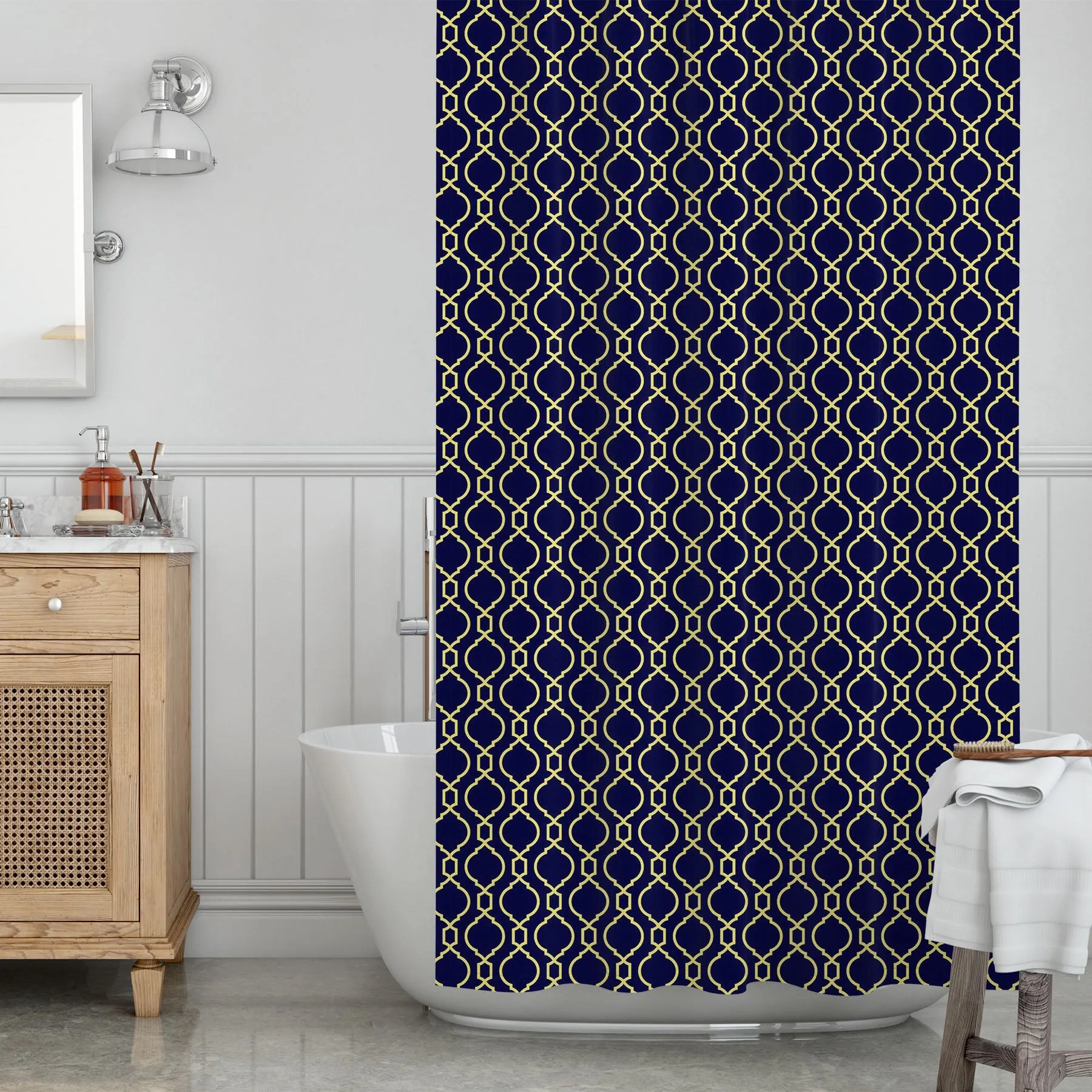 Abstract Arabian Pattern Washable Waterproof Shower Curtain