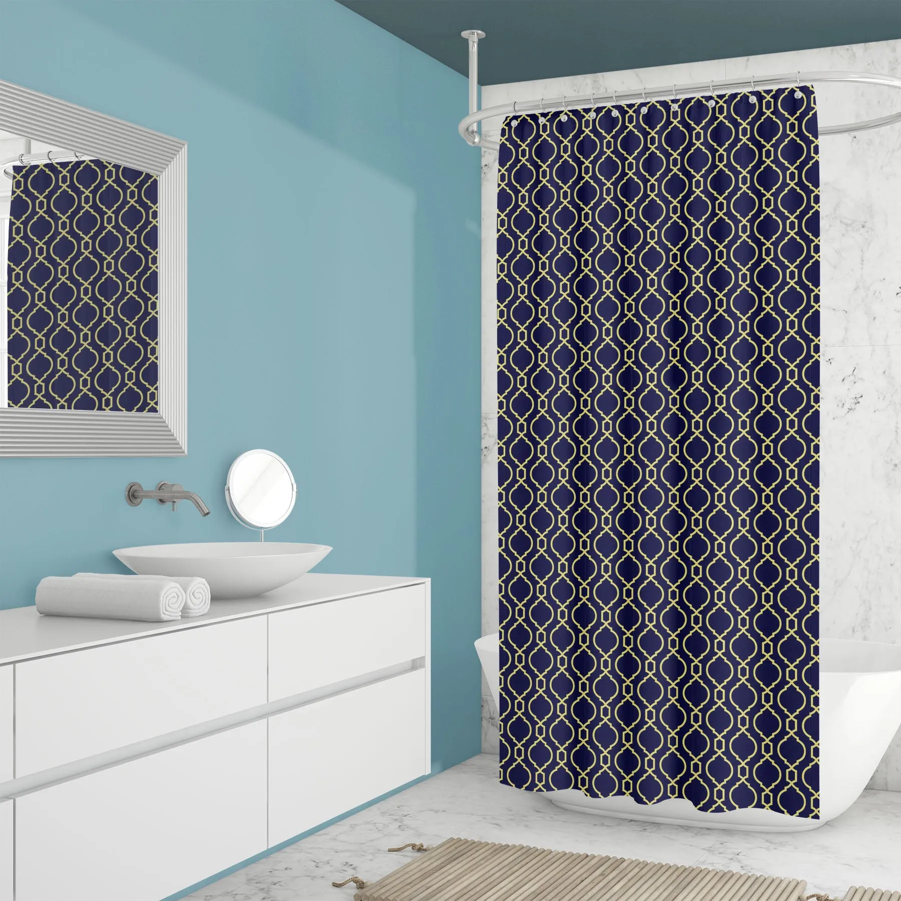 Abstract Arabian Pattern Washable Waterproof Shower Curtain