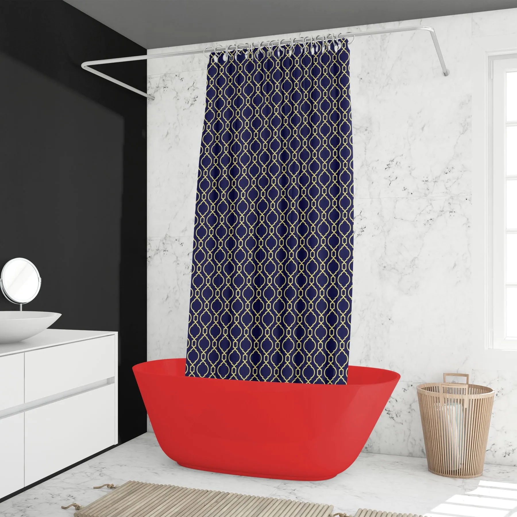 Abstract Arabian Pattern Washable Waterproof Shower Curtain