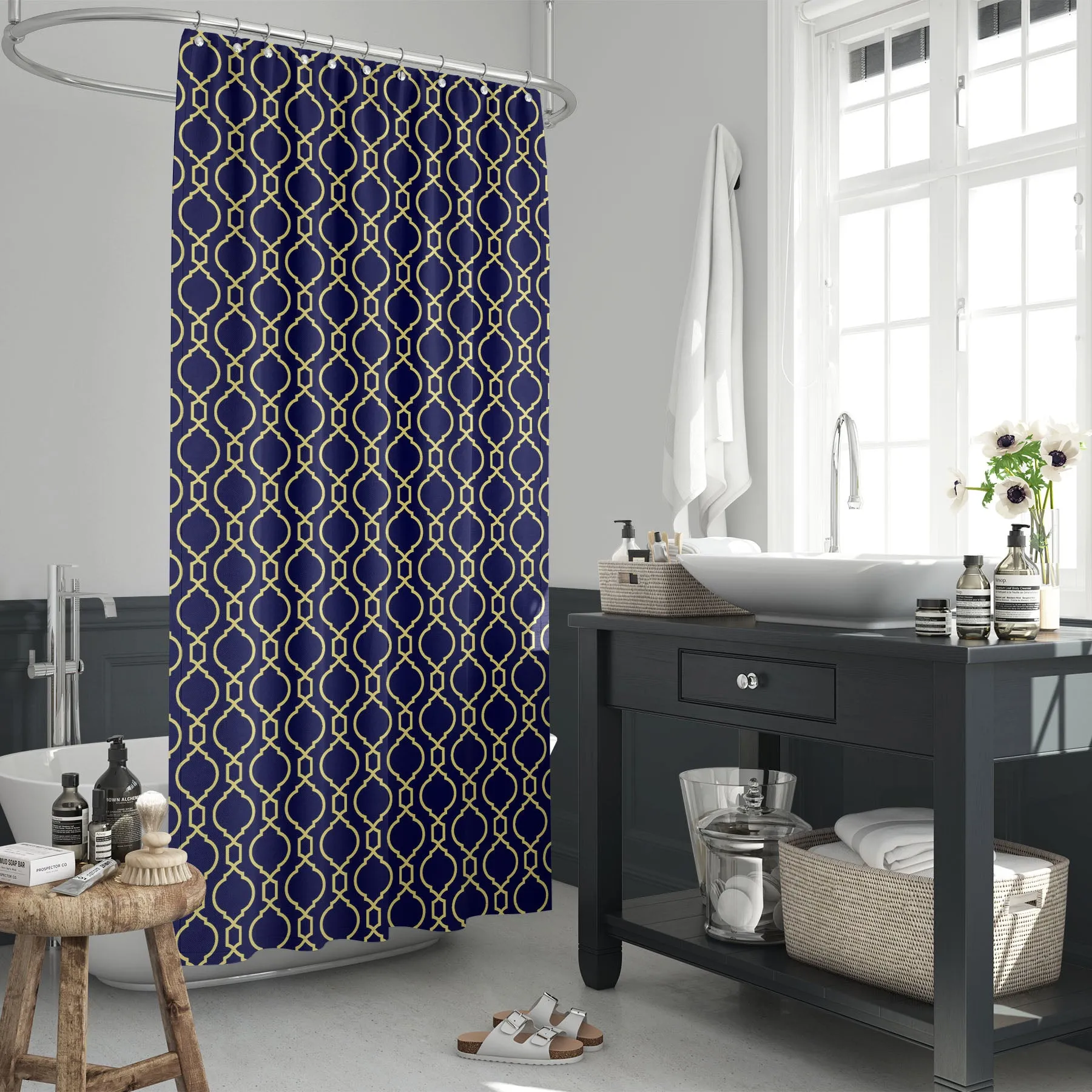 Abstract Arabian Pattern Washable Waterproof Shower Curtain