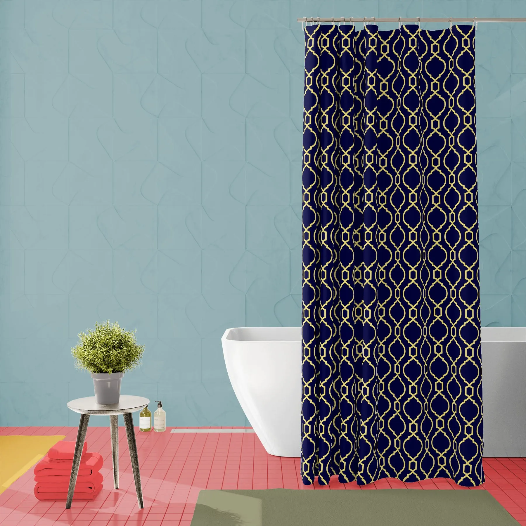 Abstract Arabian Pattern Washable Waterproof Shower Curtain