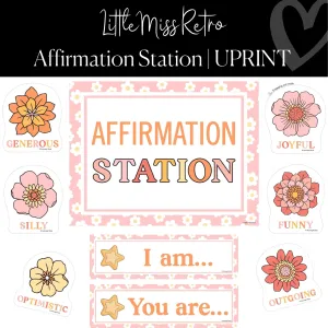 Affirmation Station | UPRINT | Little Miss Retro Classroom Decor | Schoolgirl Style