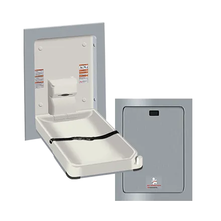 ASI® 9017 BABY CHANGING STATION - VERTICAL, STAINLESS STEEL, RECESSED