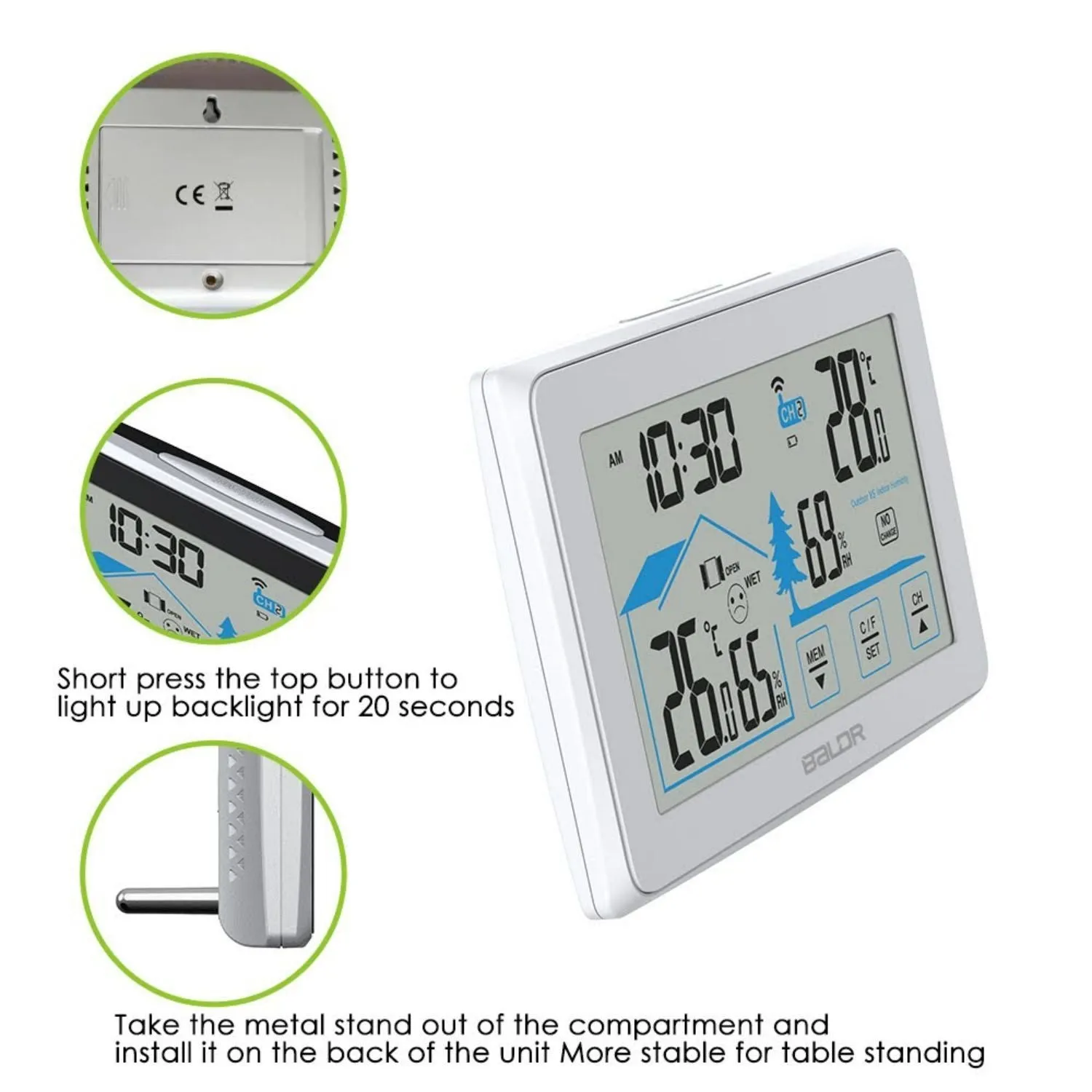 BALDR Wireless Indoor Outdoor Thermometer