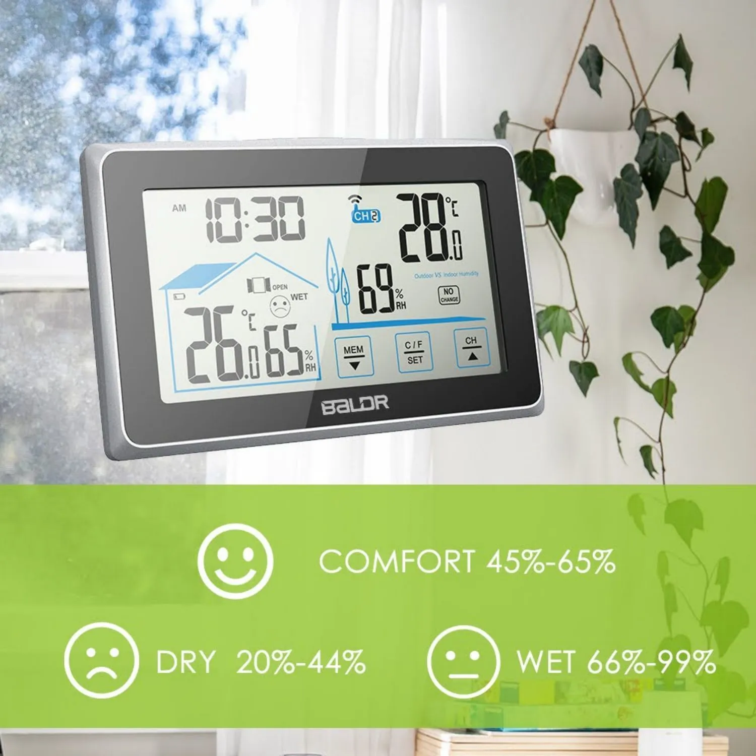 BALDR Wireless Indoor Outdoor Thermometer