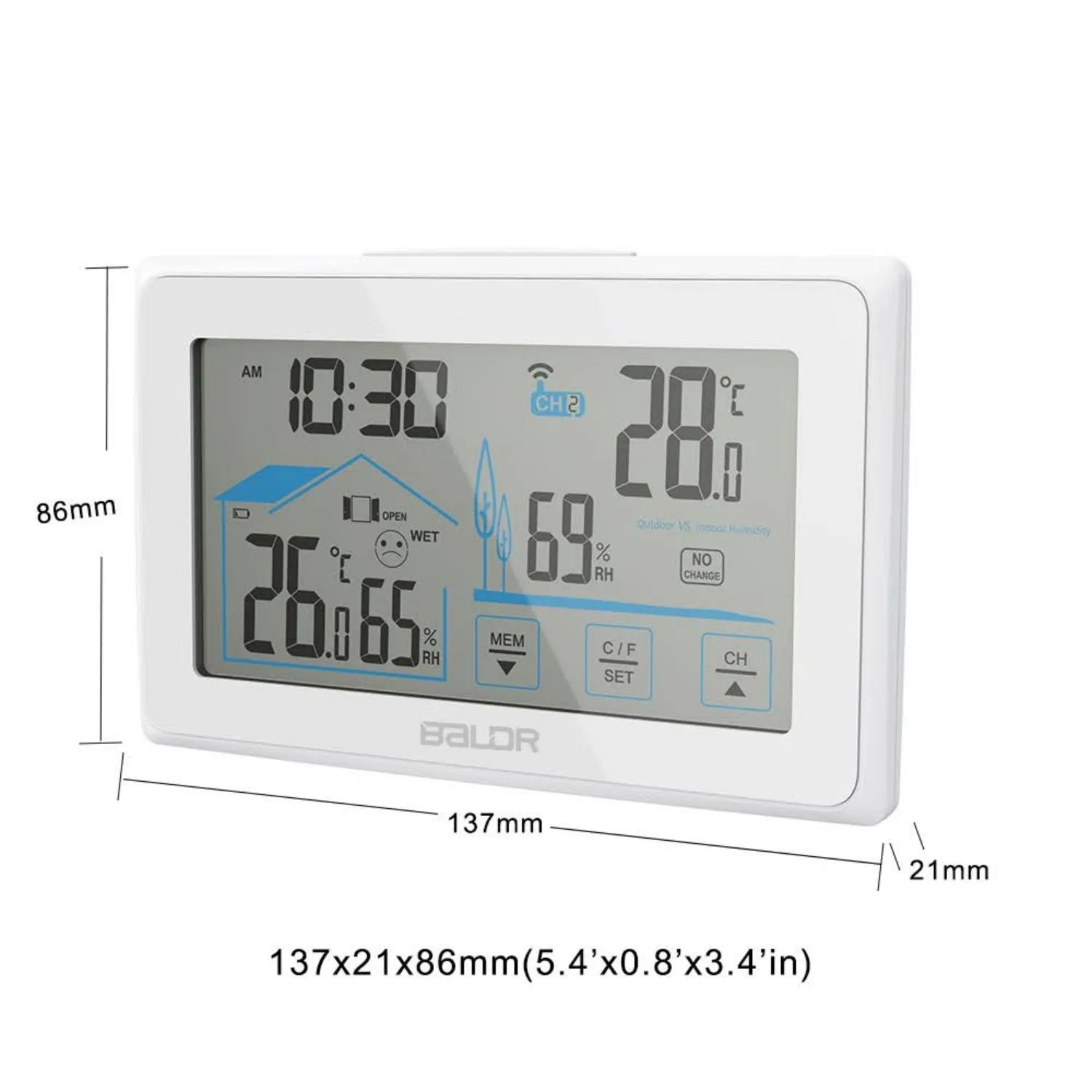 BALDR Wireless Indoor Outdoor Thermometer