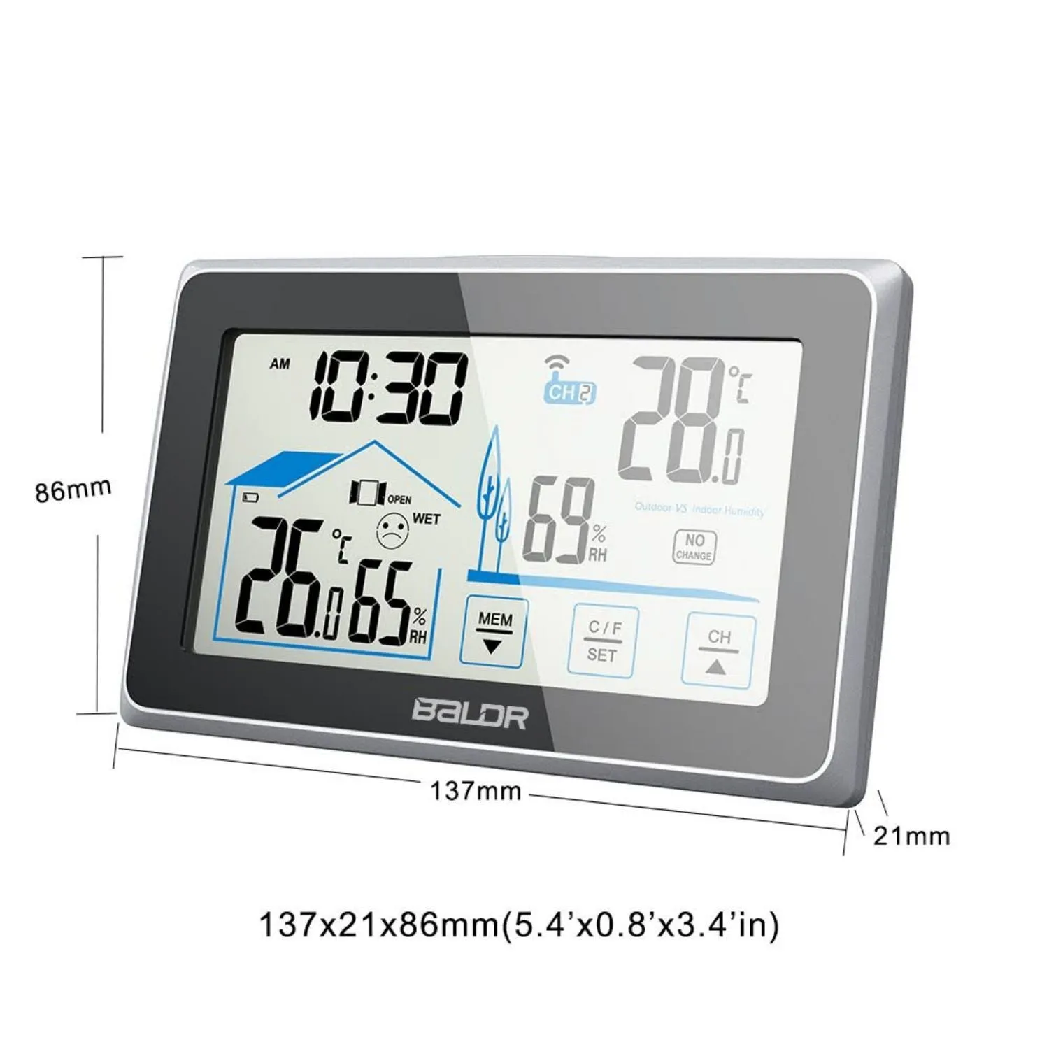 BALDR Wireless Indoor Outdoor Thermometer