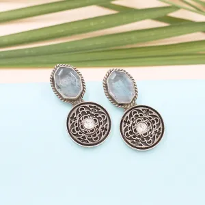 Beautifully Crafted Silver Earrings with Hydro Inlays