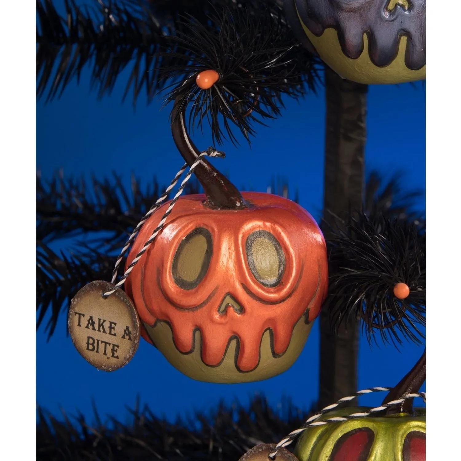 Bethany Lowe Green Apple With Poison Ornament Mini