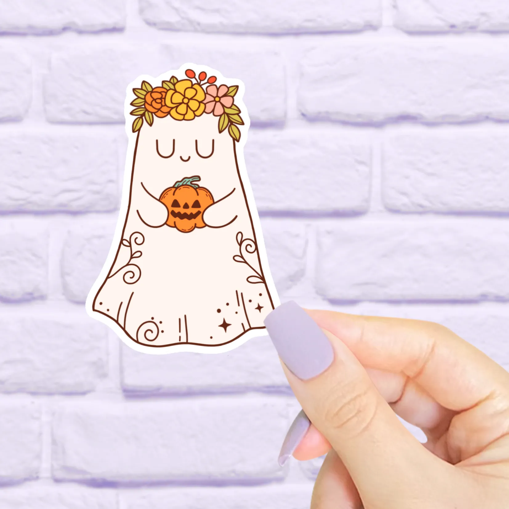 Boho Ghost Vinyl Sticker