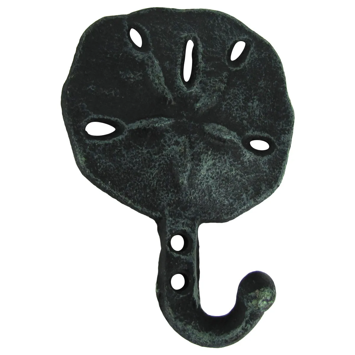 Cast Iron Wall Mount Sand Dollar Hook Key Ring Holder