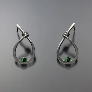 Chrome Diopside Earrings EAR190SMCD Sterling Silver by John Tzelepis Jewelry