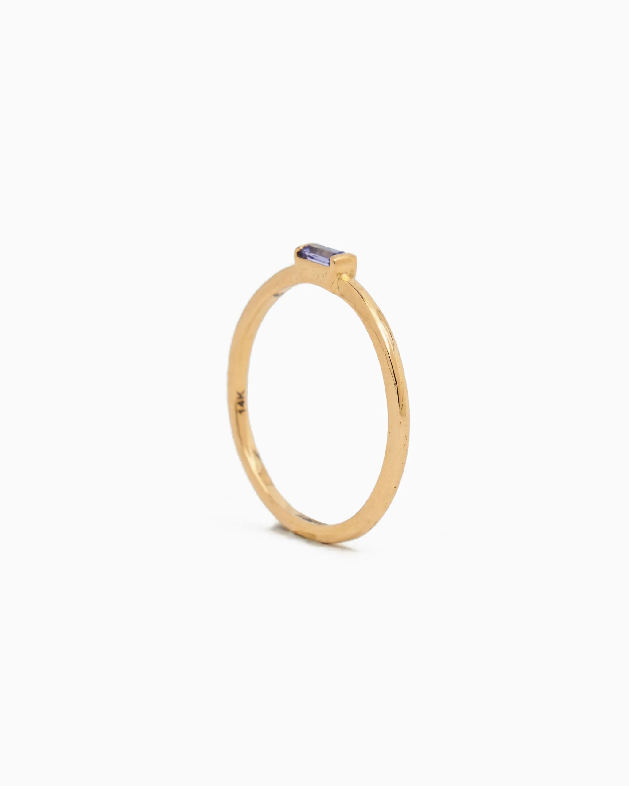 Dainty Stacker Band with Stone - Tanzanite