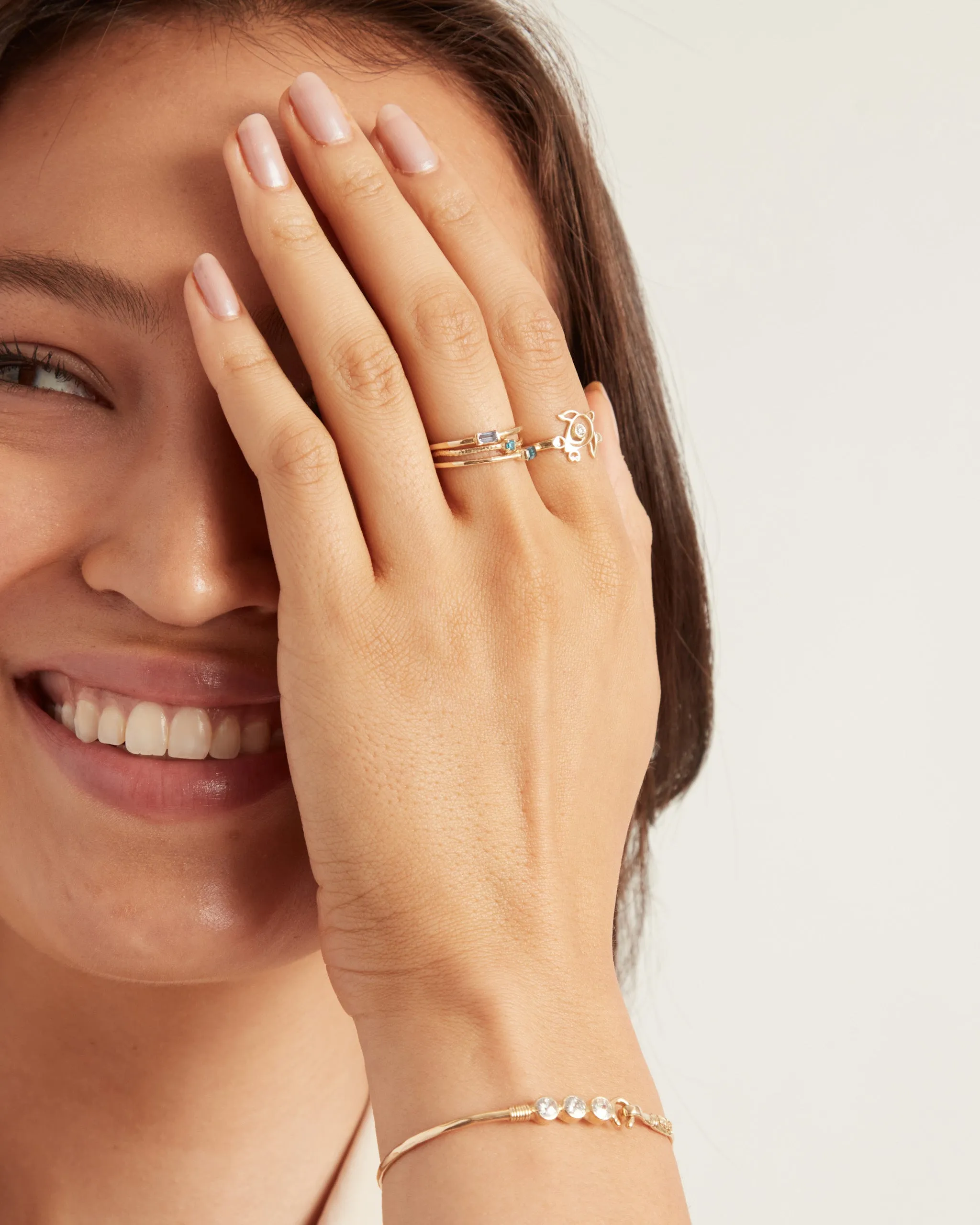 Dainty Stacker Band with Stone - Tanzanite