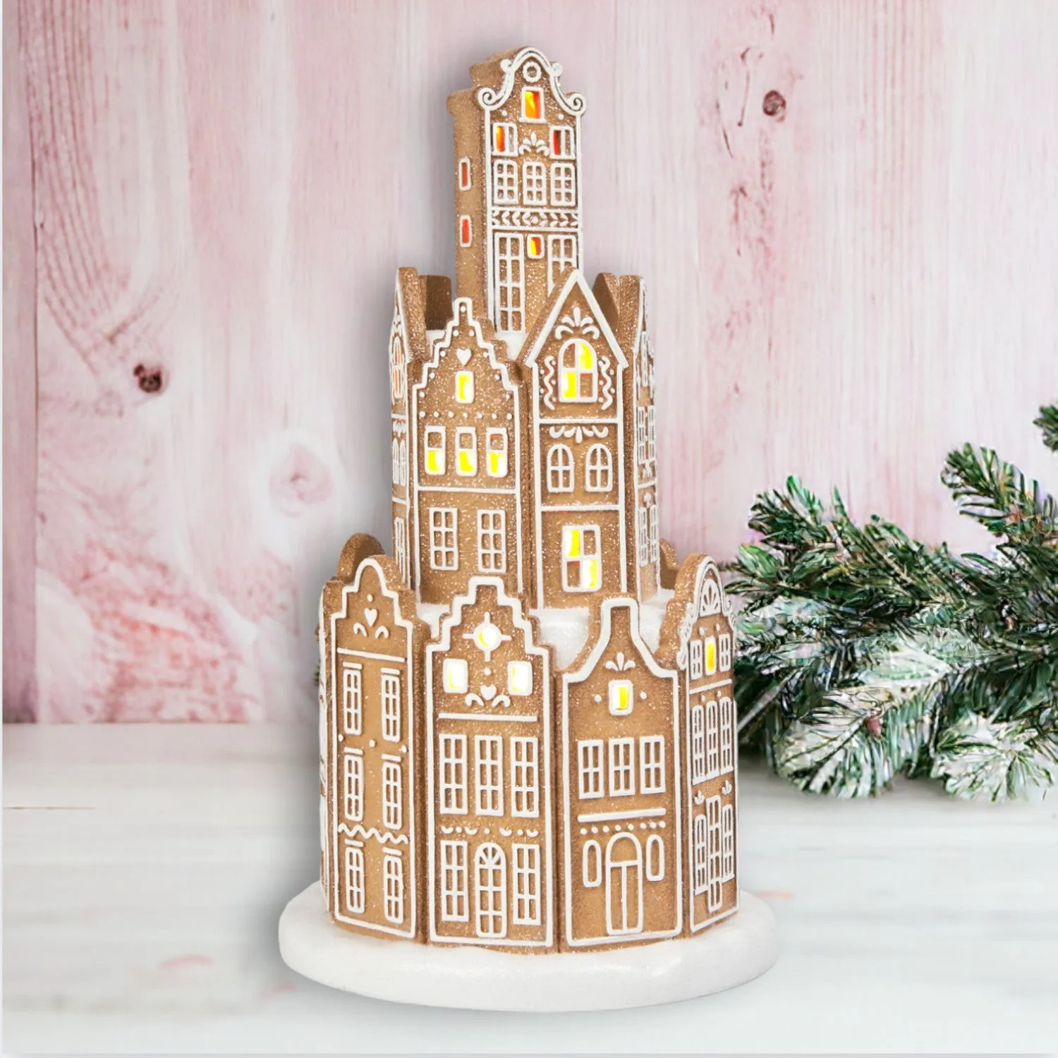 December Diamonds Gingerbread Village 14.5-Inch Gingerbread Tower