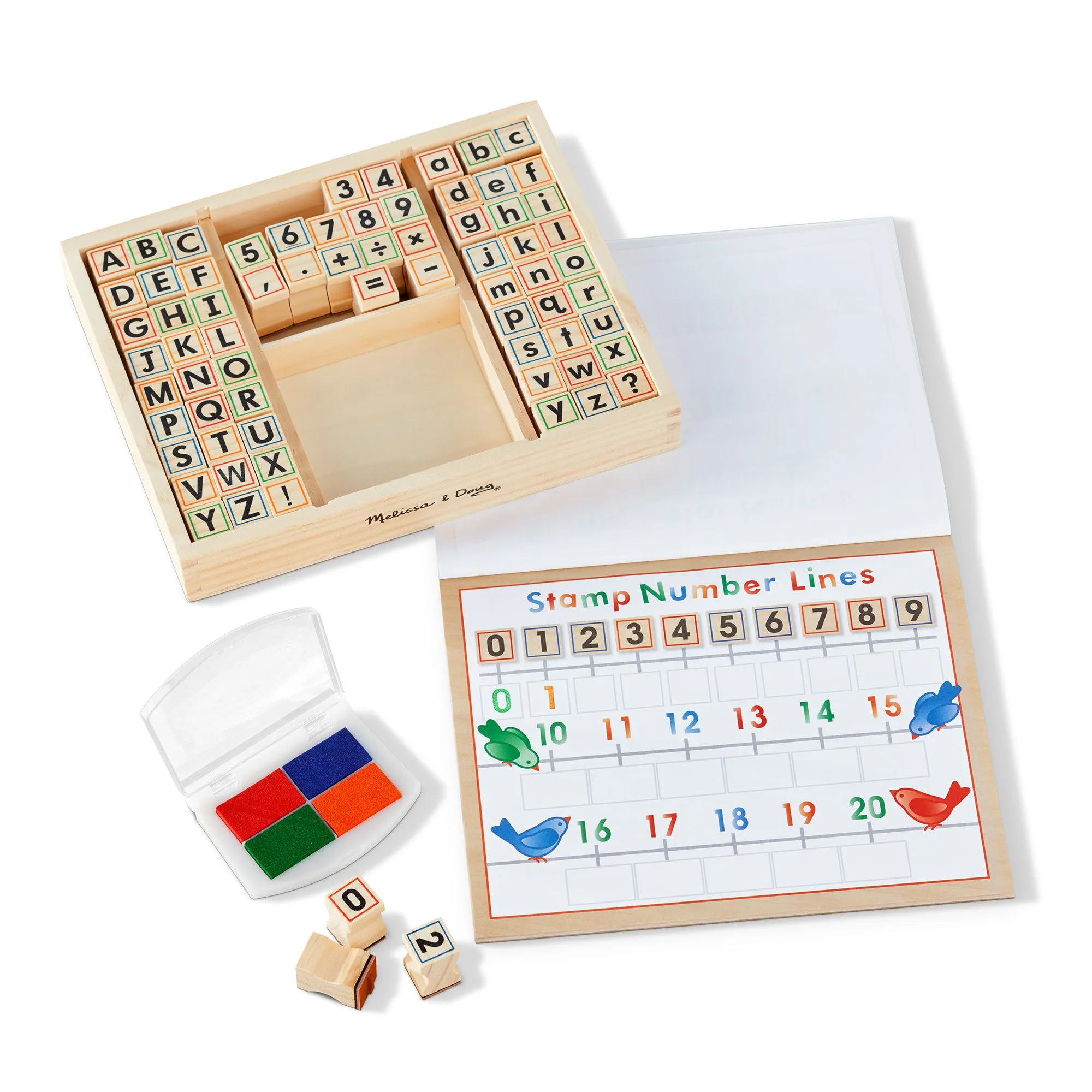 Deluxe Wooden Stamp Set - ABCs 123s