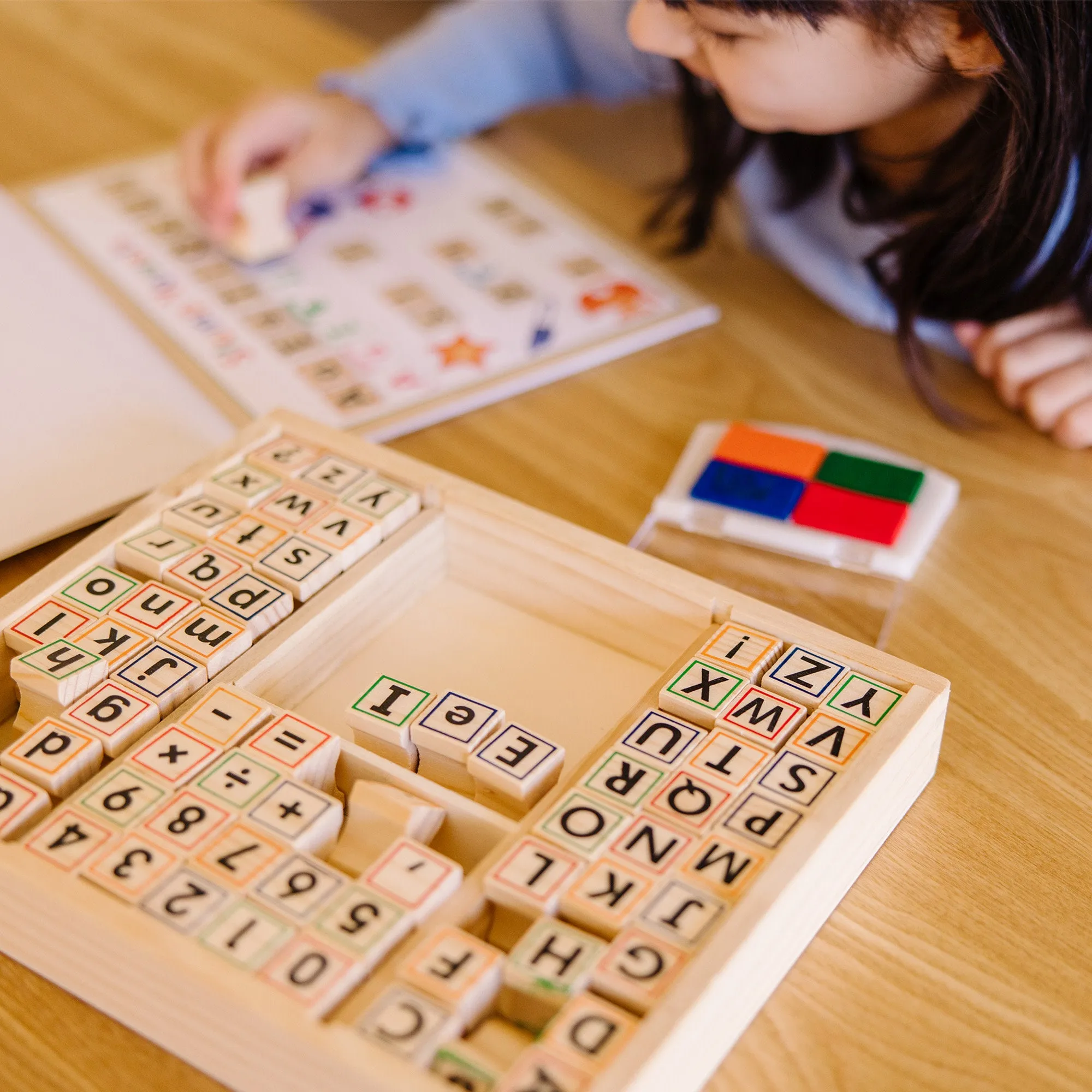 Deluxe Wooden Stamp Set - ABCs 123s