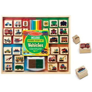 Deluxe Wooden Stamp Set Vehicles