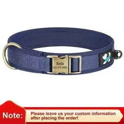 Didog Personalised Leather Dog Collar with Free Engraving