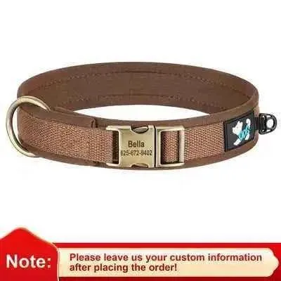 Didog Personalised Leather Dog Collar with Free Engraving