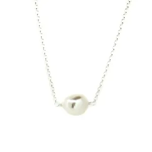 Drift Keshi Pearl Necklace Sterling Silver