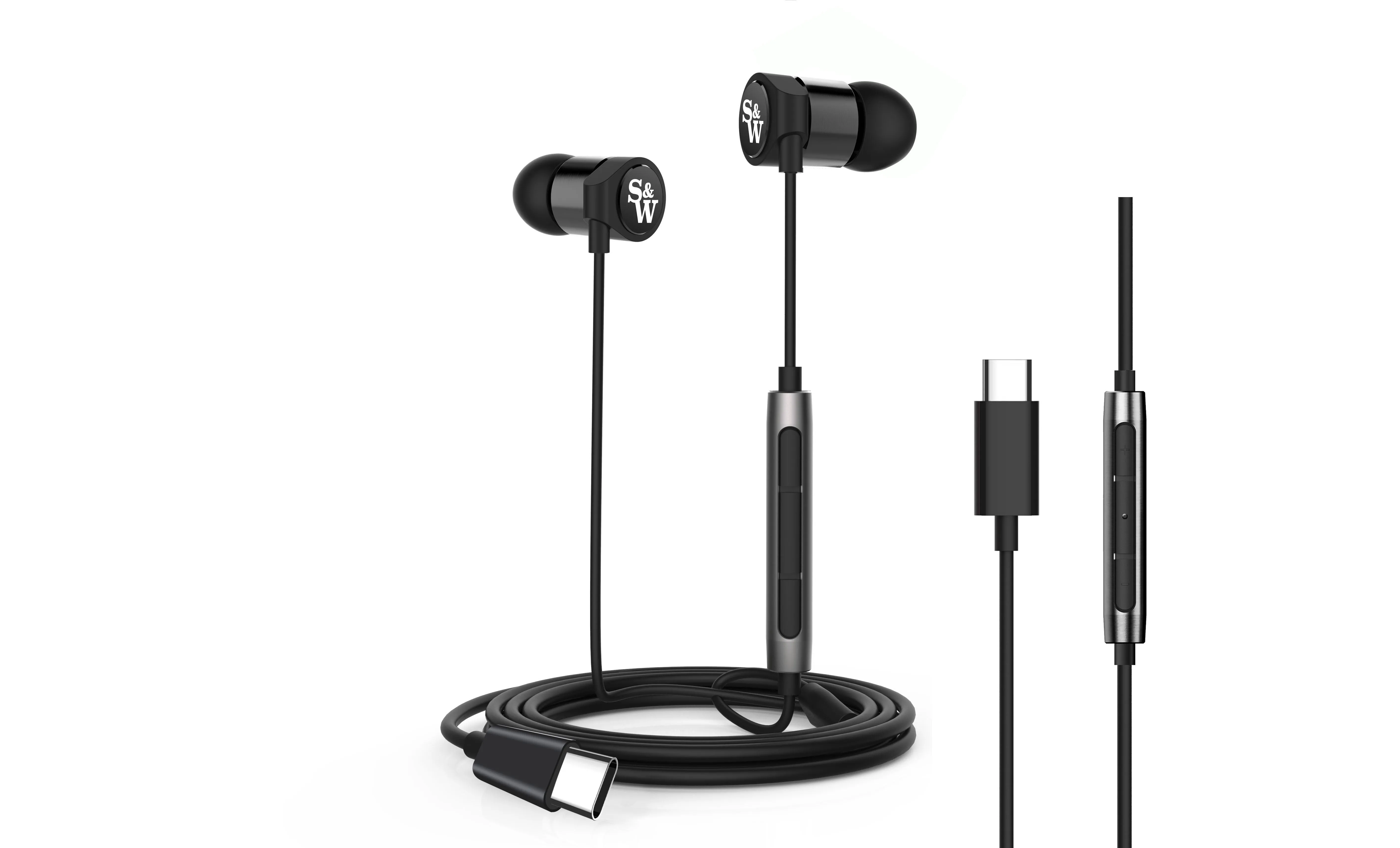 EM8C Wired Earbuds with USB-C Connection for Mobile Devices