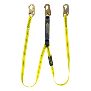 External Shock Lanyard: Double Leg 6' Steel Snap Hook