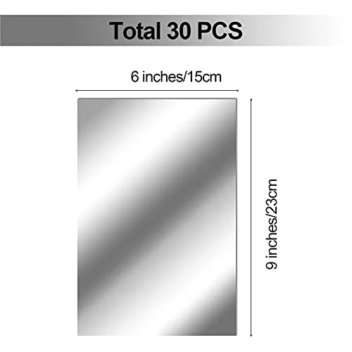 Flexible Mirror Sheets Self-Adhesive Non-Glass Mirror Stickers for Home Wall Decoration (30.6 x 9 Inches)