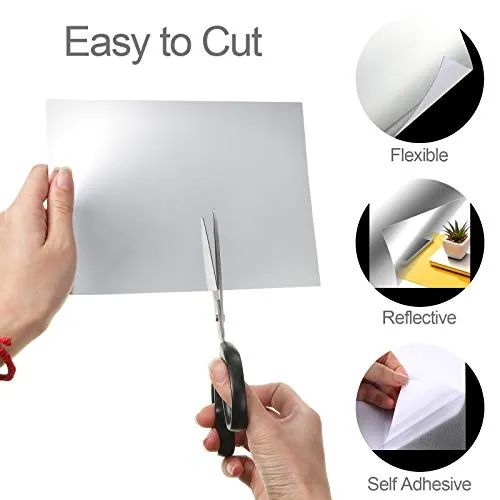 Flexible Mirror Sheets Self-Adhesive Non-Glass Mirror Stickers for Home Wall Decoration (30.6 x 9 Inches)