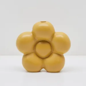 Floral Bloom Vase - Mustard