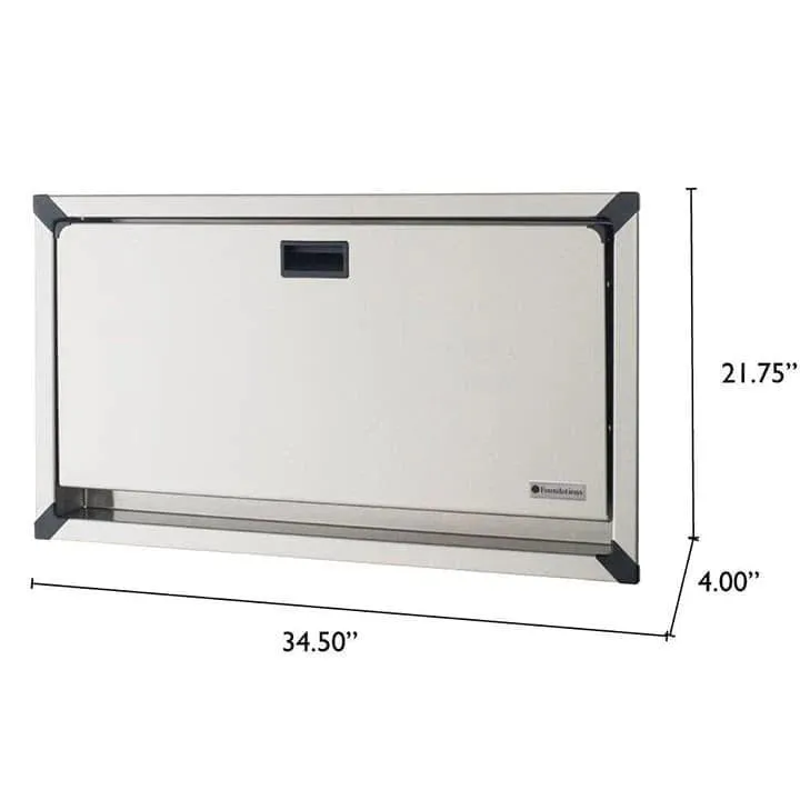 Foundations Horizontal Clad Stainless Steel Commercial Baby Changing Station - Recessed Mount