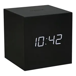 Gingko Gravity Cube Click Clock Black Alarm Clock 18BK