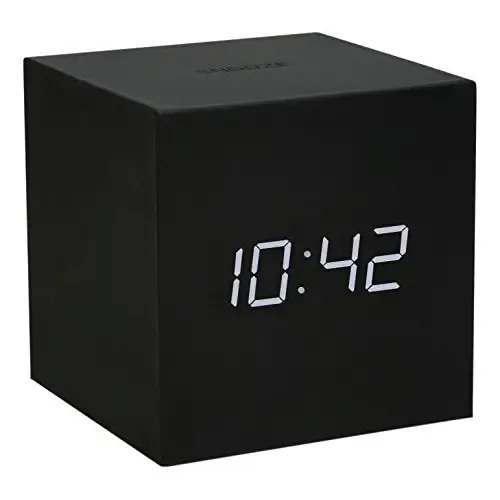 Gingko Gravity Cube Click Clock Black Alarm Clock 18BK