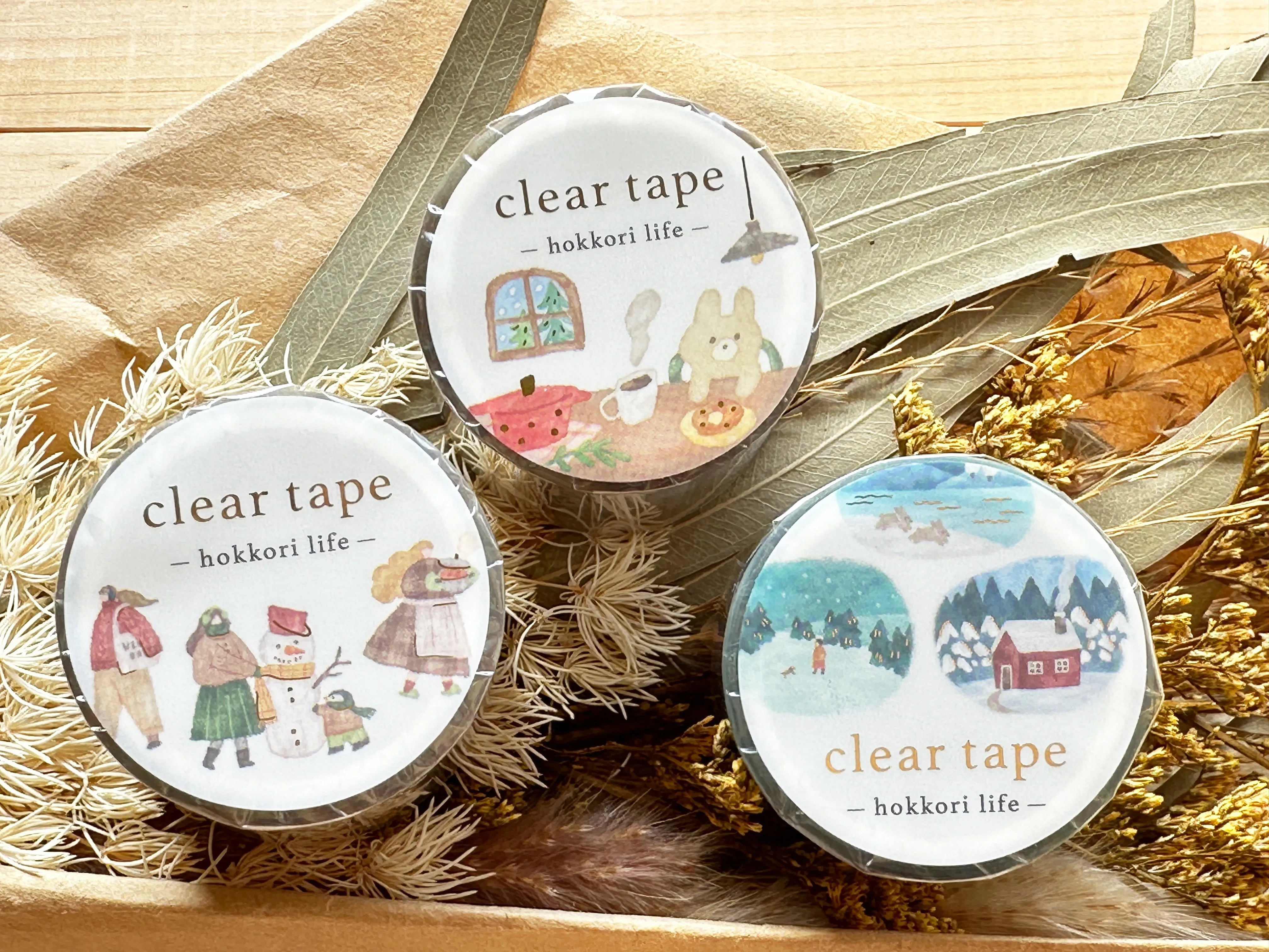 Gold Stamped Clear Tape / Winter Scenery