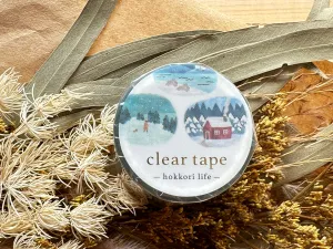 Gold Stamped Clear Tape / Winter Scenery