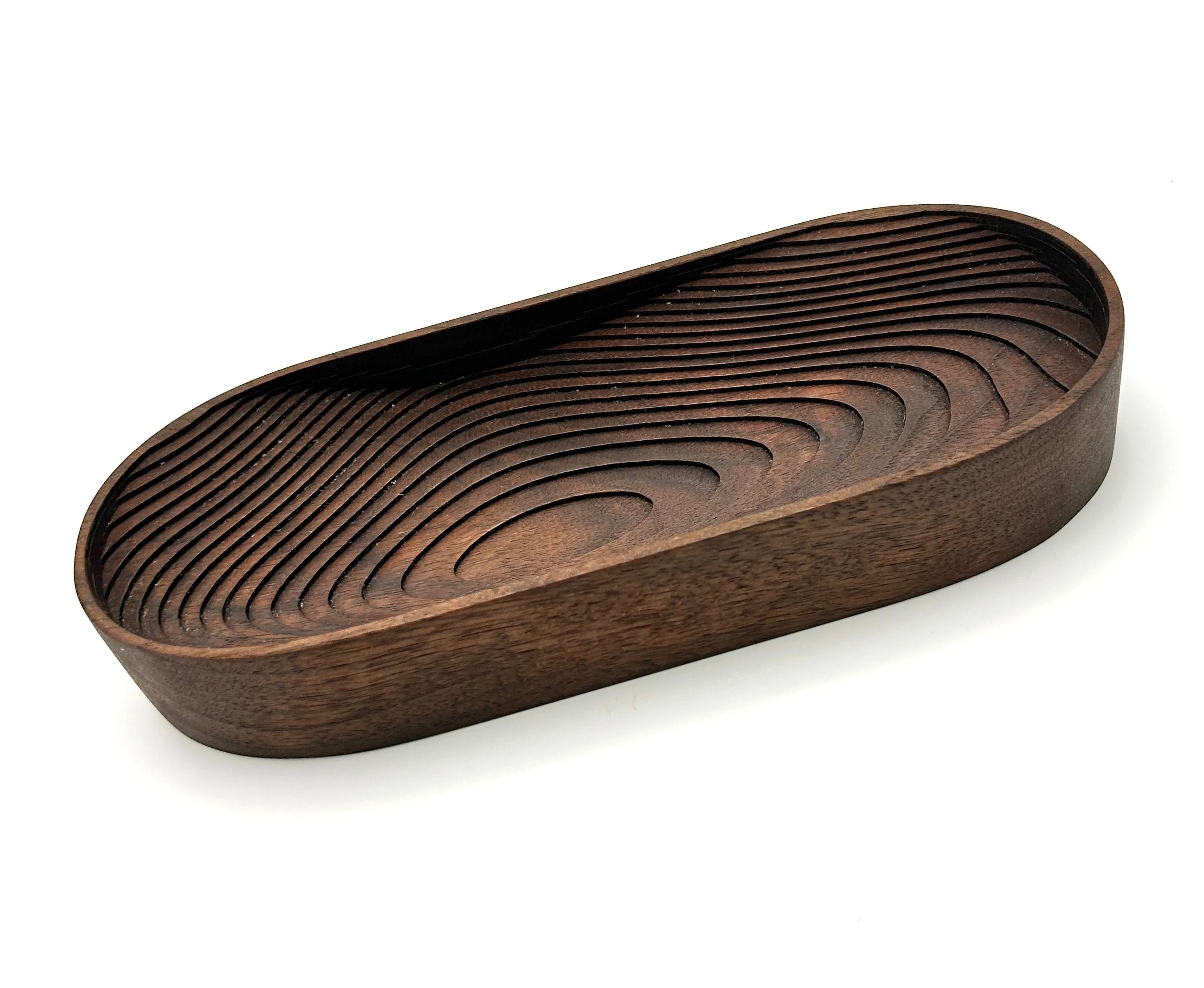 Handcrafted Walnut Catchall Valet Tray: Personalized Organizational Elegance