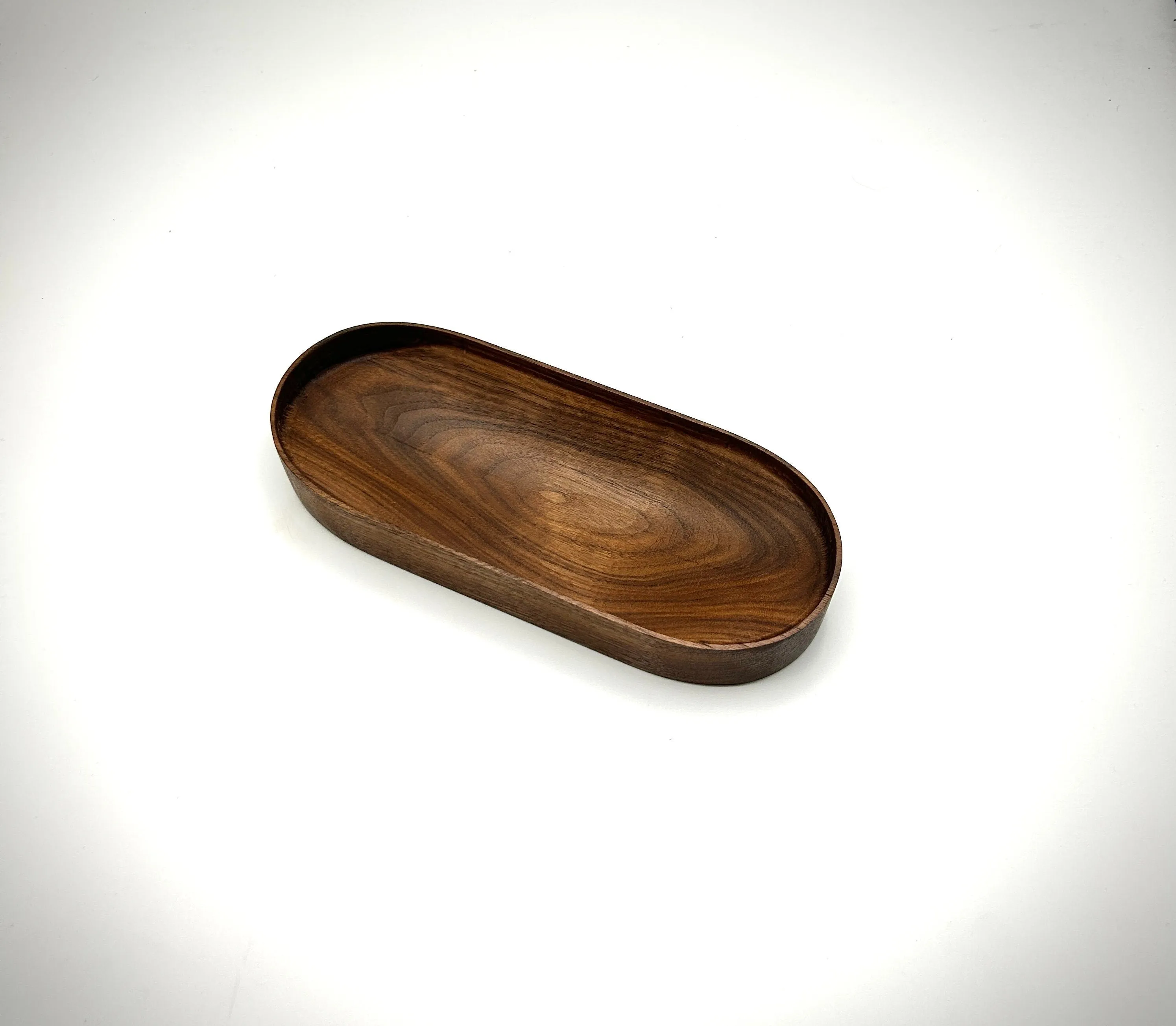 Handcrafted Walnut Catchall Valet Tray: Personalized Organizational Elegance