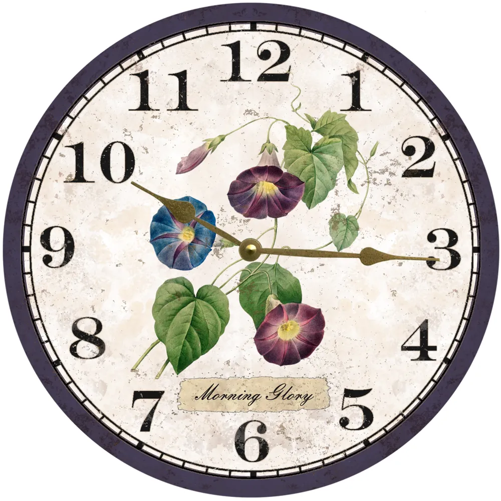 Handmade Floral Clock- Morning Glory Flower Clock