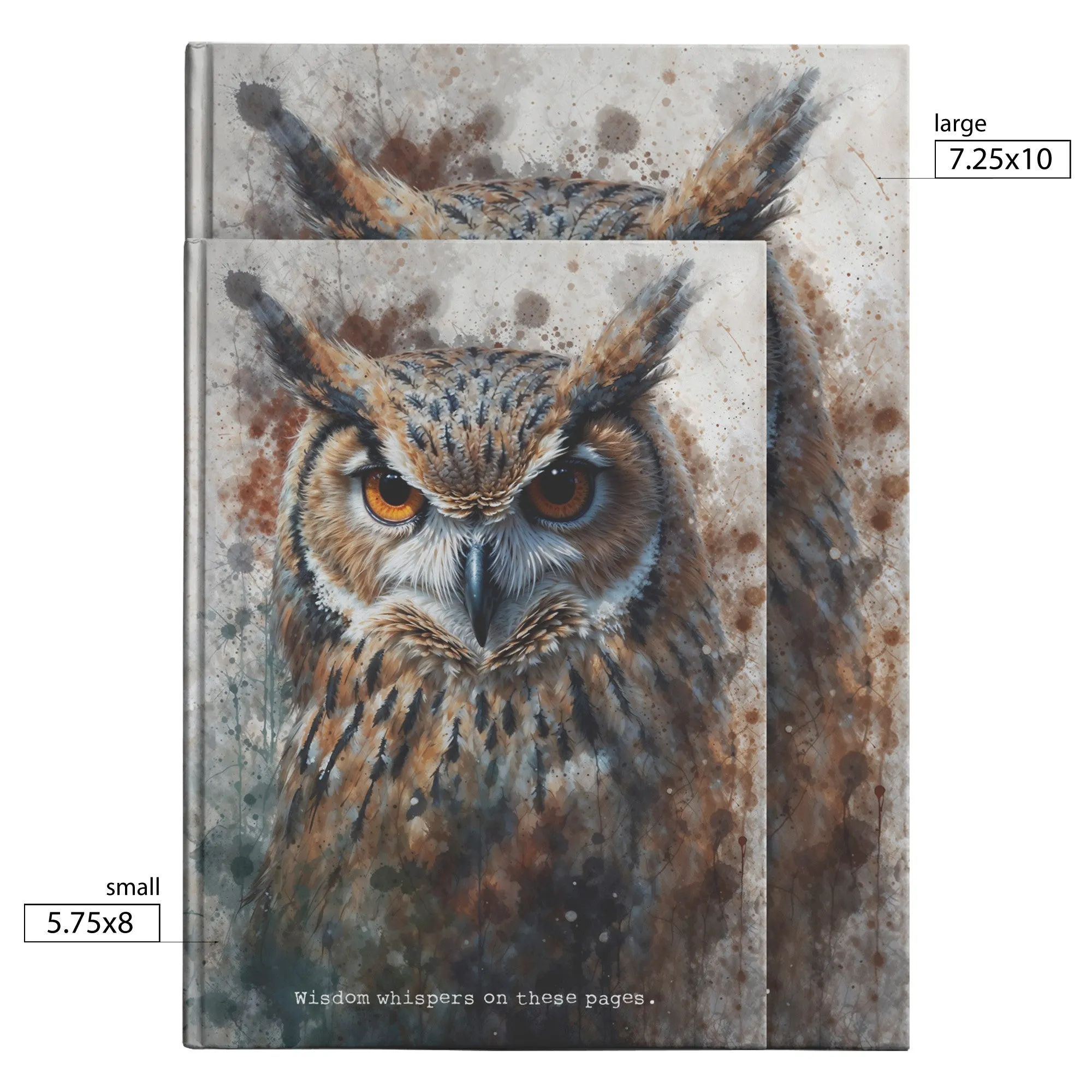 Hardcover Journal - Enchanting Watercolor Owl, A4, A5