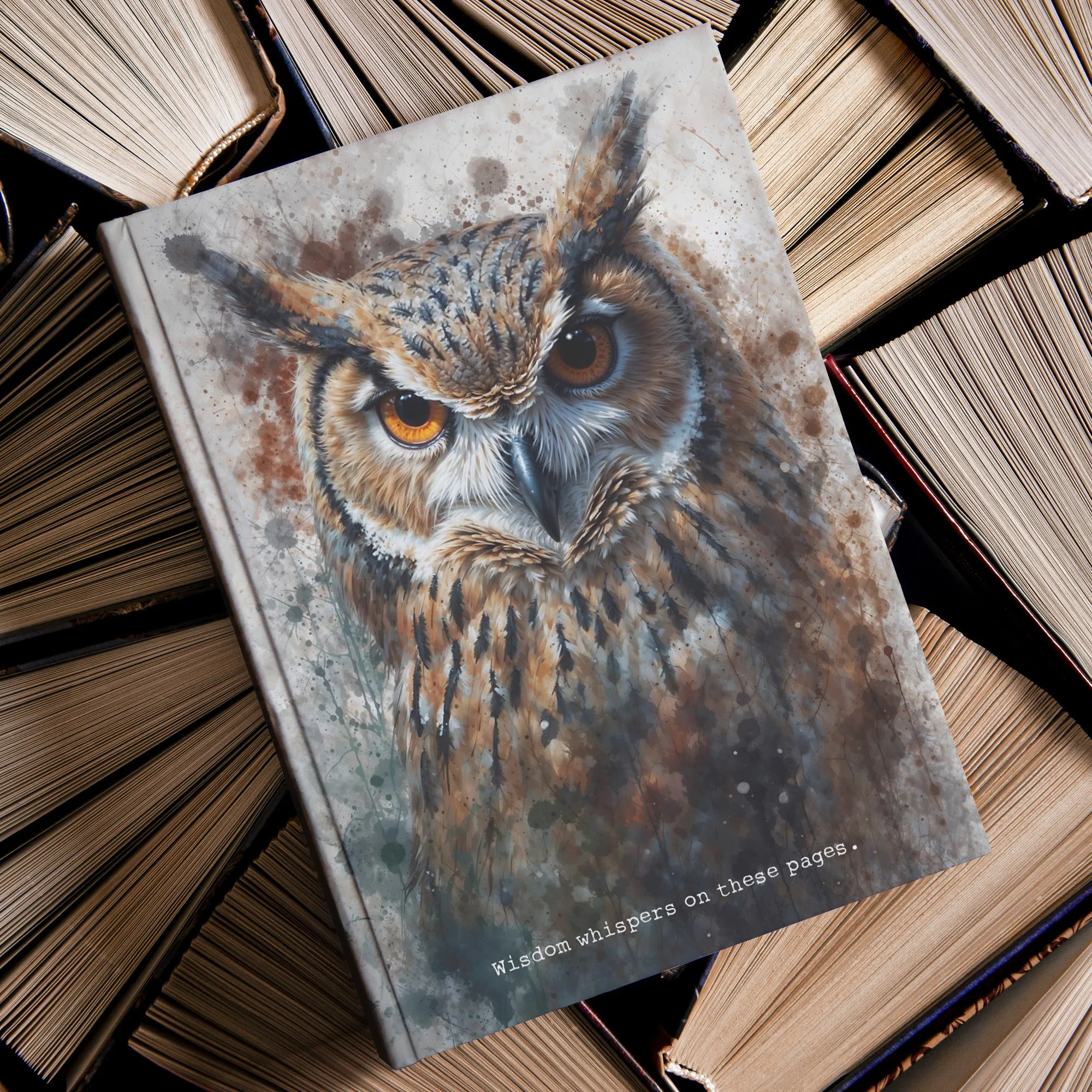 Hardcover Journal - Enchanting Watercolor Owl, A4, A5