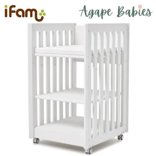 IFAM SafeGuard Baby Diaper Changing Table with Waterproof Mat - White