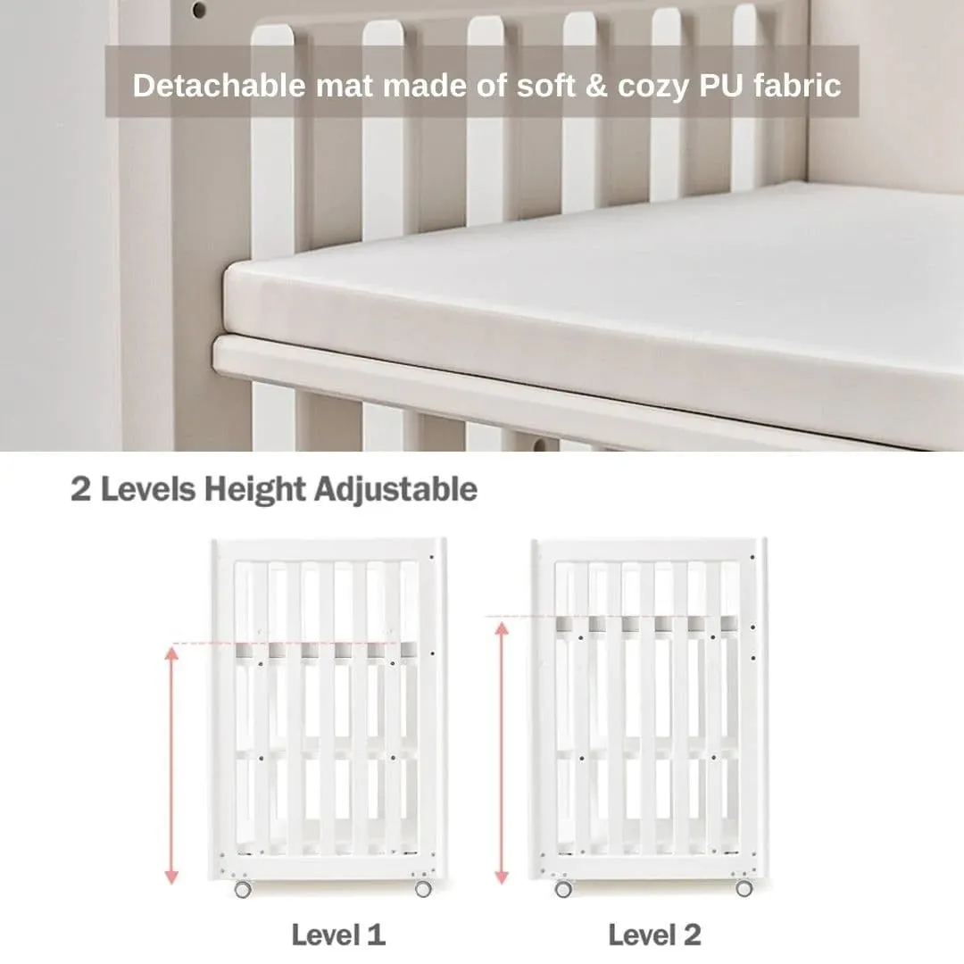 IFAM SafeGuard Baby Diaper Changing Table with Waterproof Mat - White