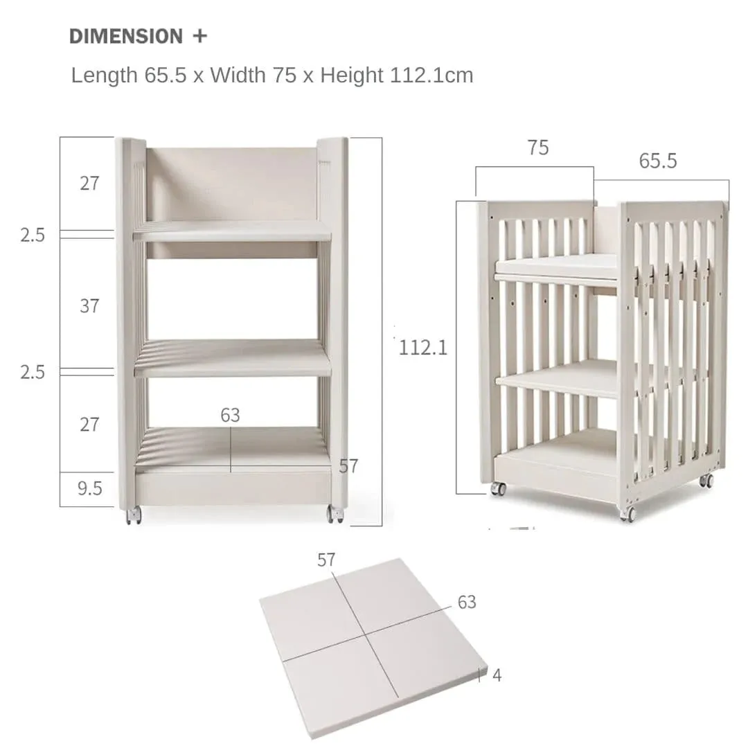 IFAM SafeGuard Baby Diaper Changing Table with Waterproof Mat - White