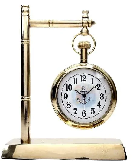 Instrument Brass Antique Table Clocks Home Decorative Best Items (Golden)