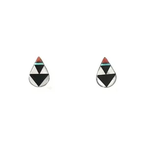 James Cheama Multi-gemstone Teardrop Inlay Earrings