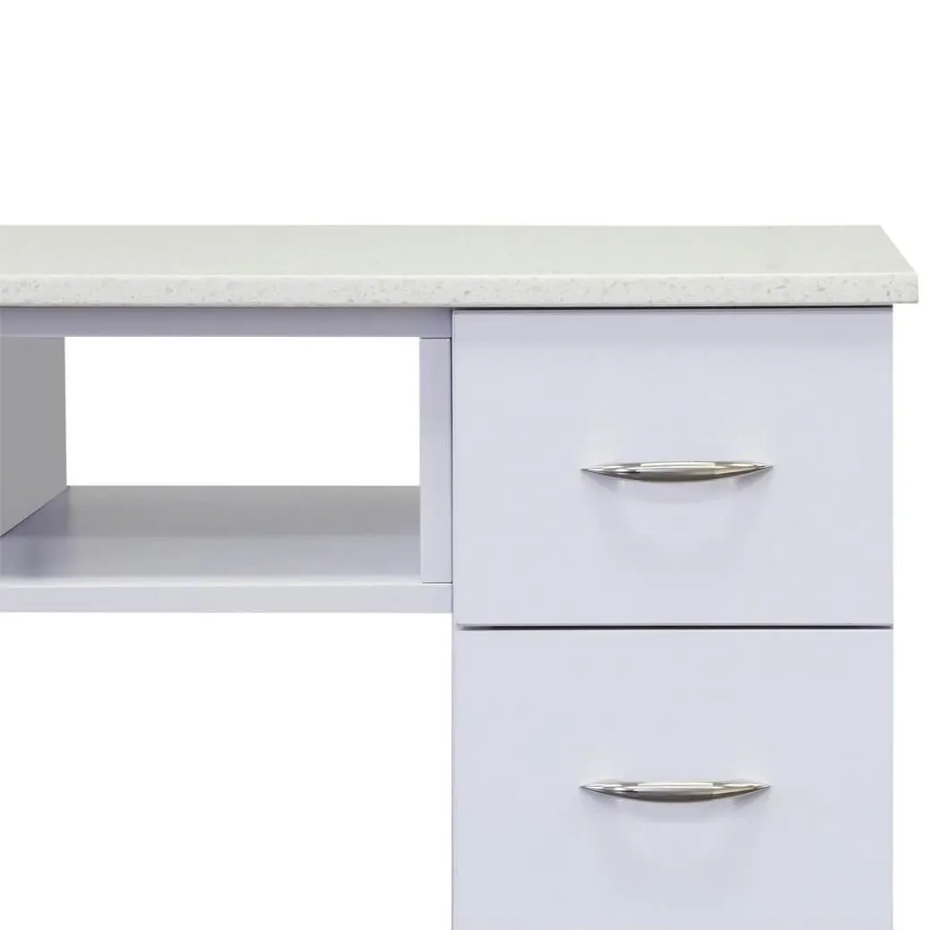 J&A Manicure Nail Table - Double White Granite Top